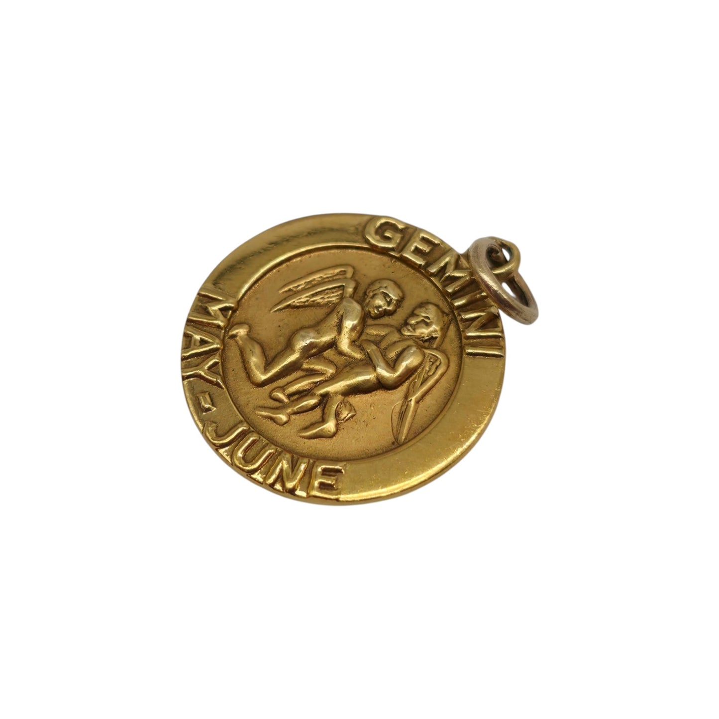 9ct 375 Yellow Gold Gemini Charm 1979 L 1.5 cm 1.6 g.