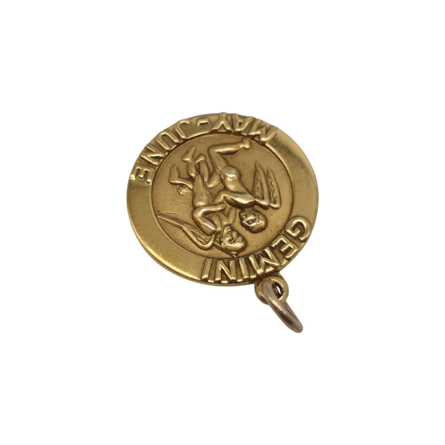 9ct 375 Yellow Gold Gemini Charm 1979 L 1.5 cm 1.6 g.