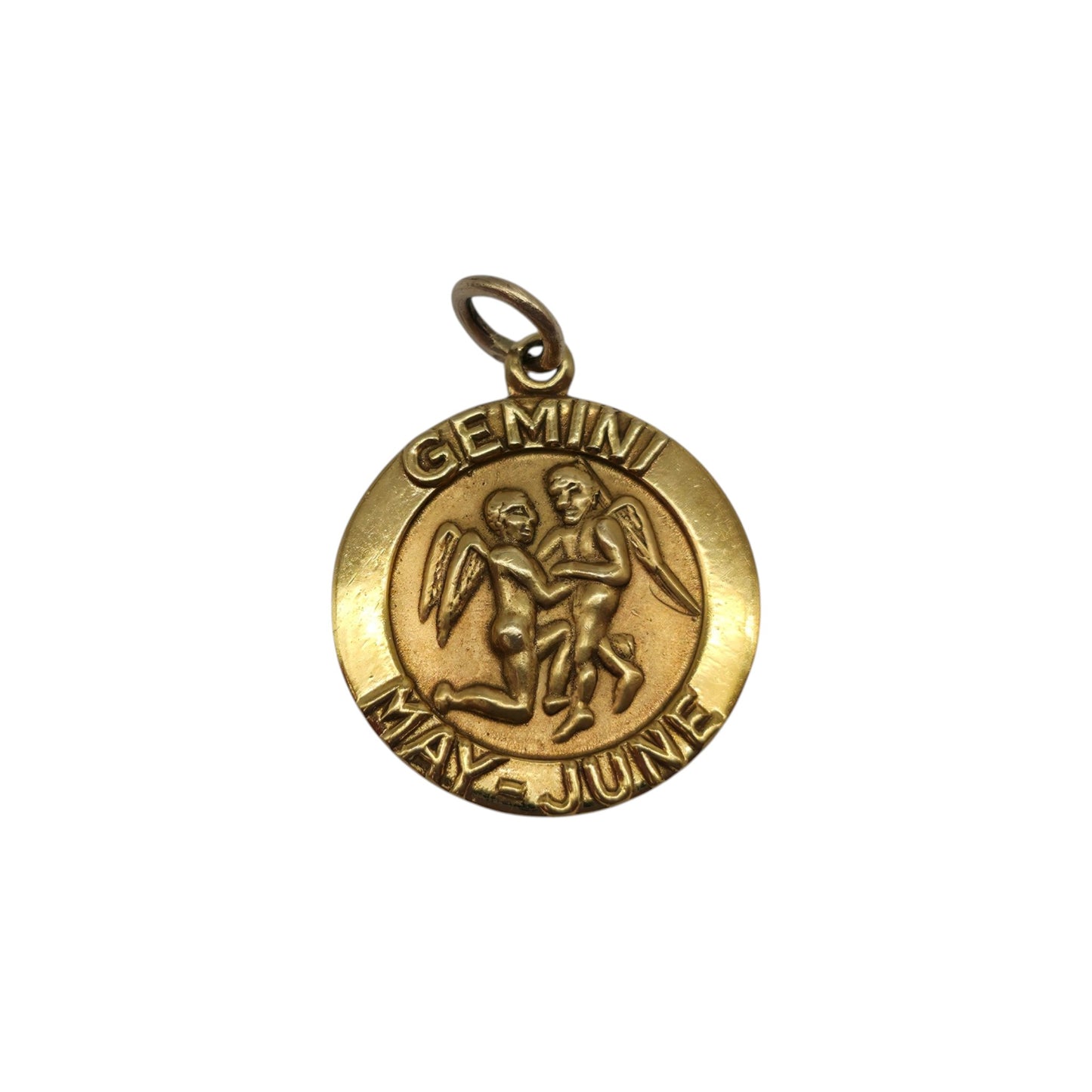 9ct 375 Yellow Gold Gemini Charm 1979 L 1.5 cm 1.6 g.