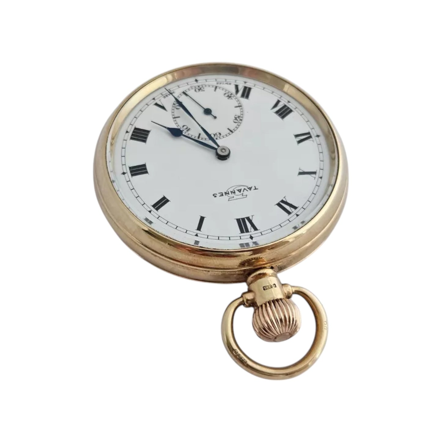 Gents 9ct 375 Yellow Gold 21 Jewels Pocket Watch by TAVANNES 1965