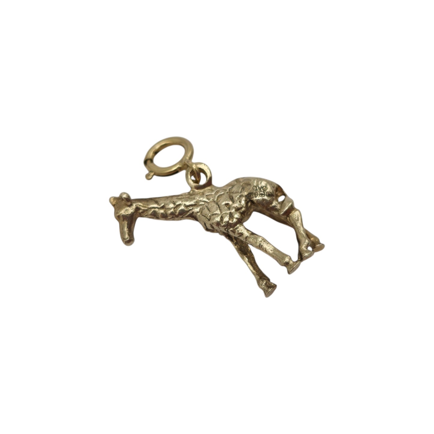 9ct 375 Yellow Gold Giraffe Charm 2001 L 1.5 cm 1.2 g.