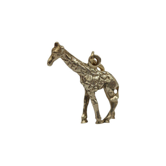 9ct 375 Yellow Gold Giraffe Charm 2001 L 1.5 cm 1.2 g.