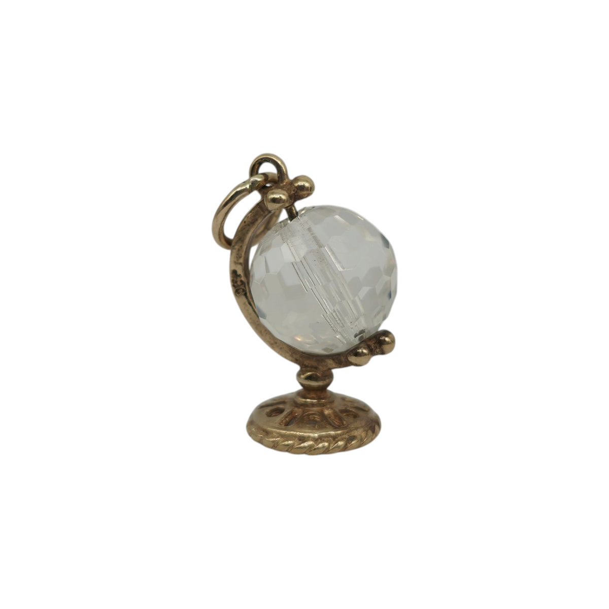 9ct Yellow Gold Articualted Globe Charm L 1.4 cm 1.4 g.