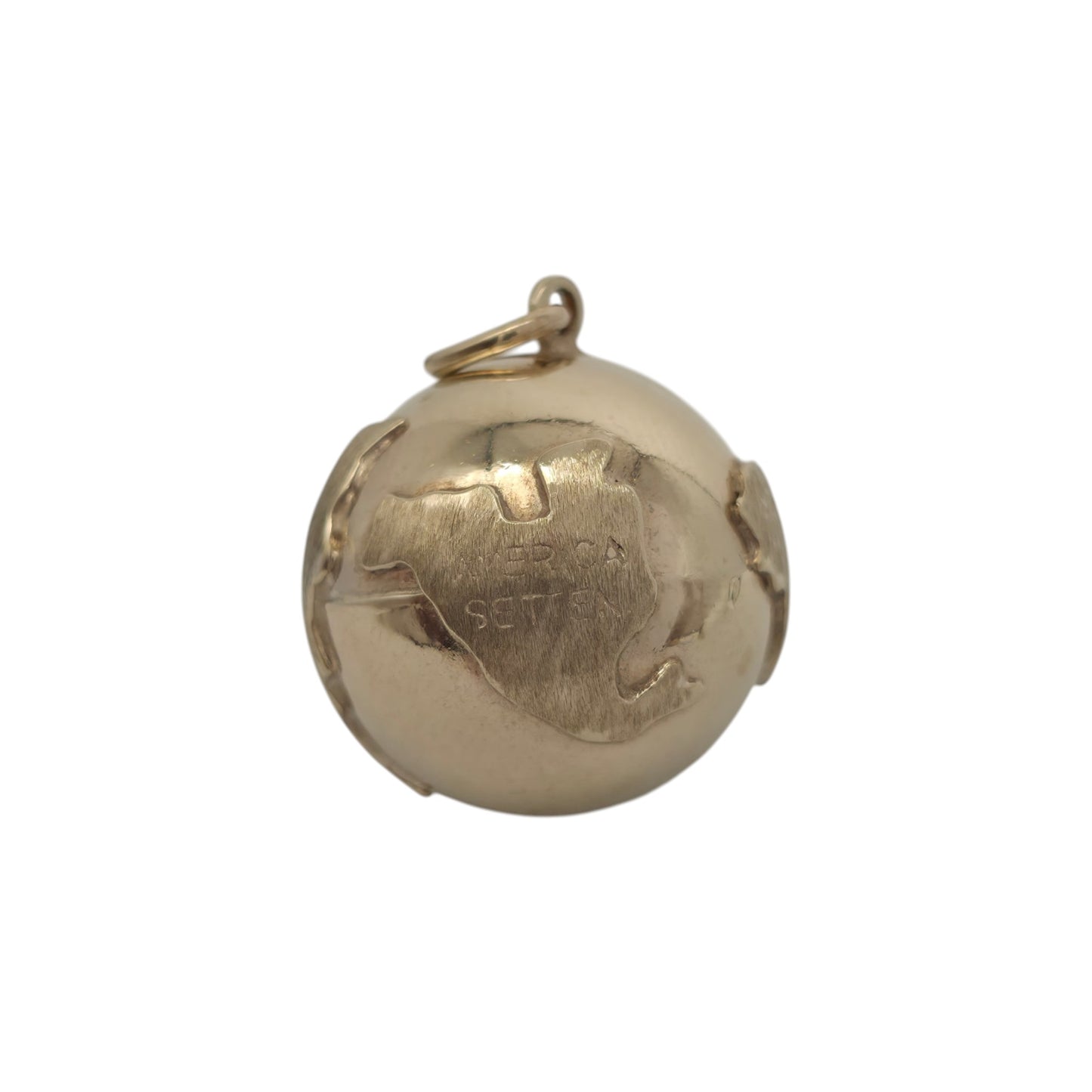 Large 9ct 375 Yellow Gold Globe Pendant L 2.1 cm 5.5 g.
