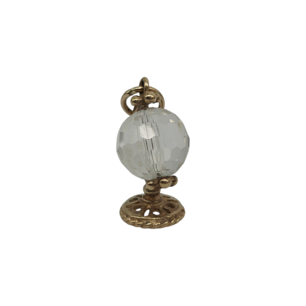 9ct Yellow Gold Articualted Globe Charm L 1.4 cm 1.4 g.