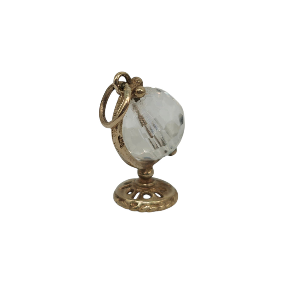 9ct Yellow Gold Articualted Globe Charm L 1.4 cm 1.4 g.