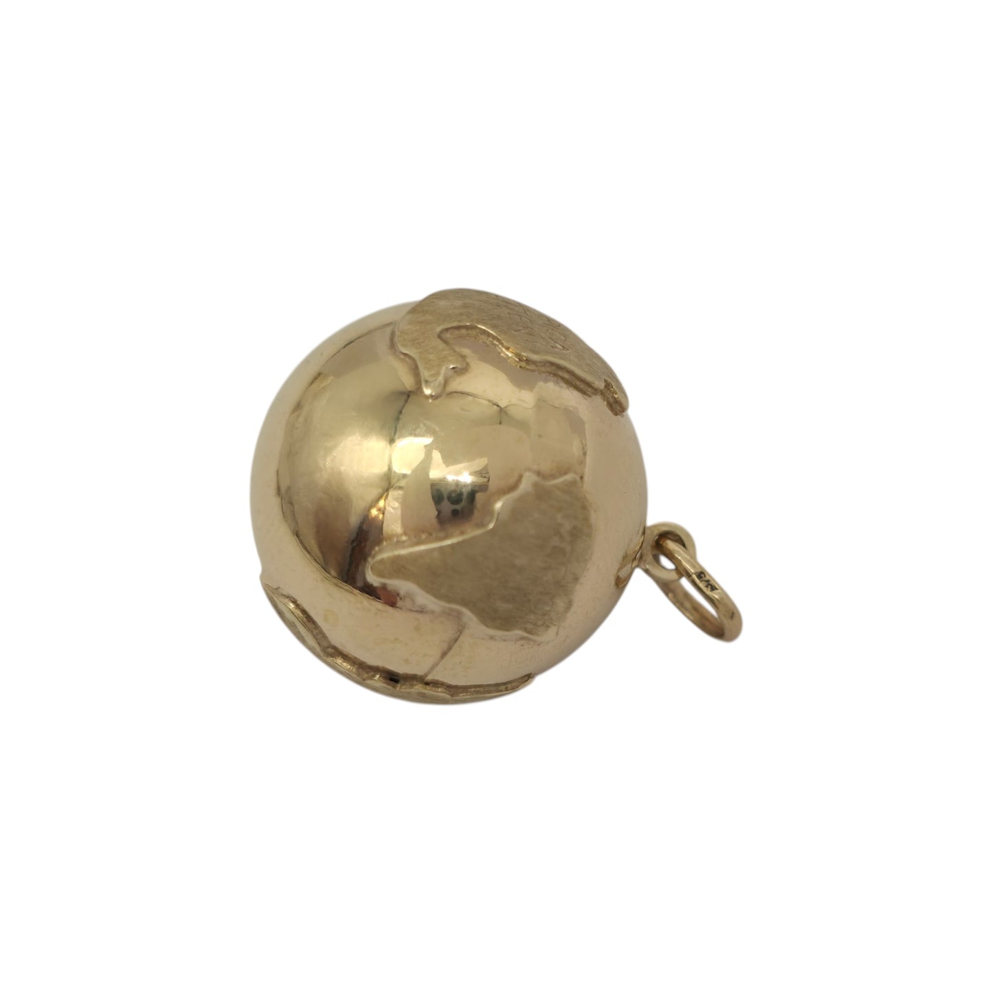 Large 9ct 375 Yellow Gold Globe Pendant L 2.1 cm 5.5 g.