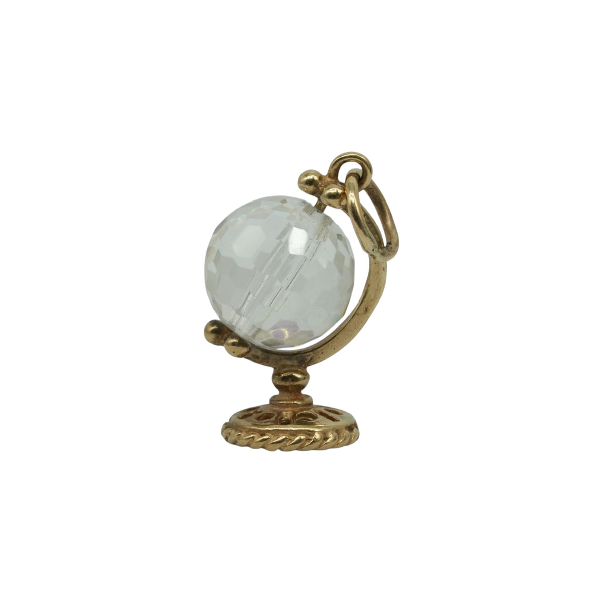 9ct Yellow Gold Articualted Globe Charm L 1.4 cm 1.4 g.