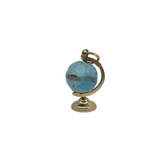 9ct Yellow Gold Articulated Globe Charm L 1.5 cm 2.1 g.