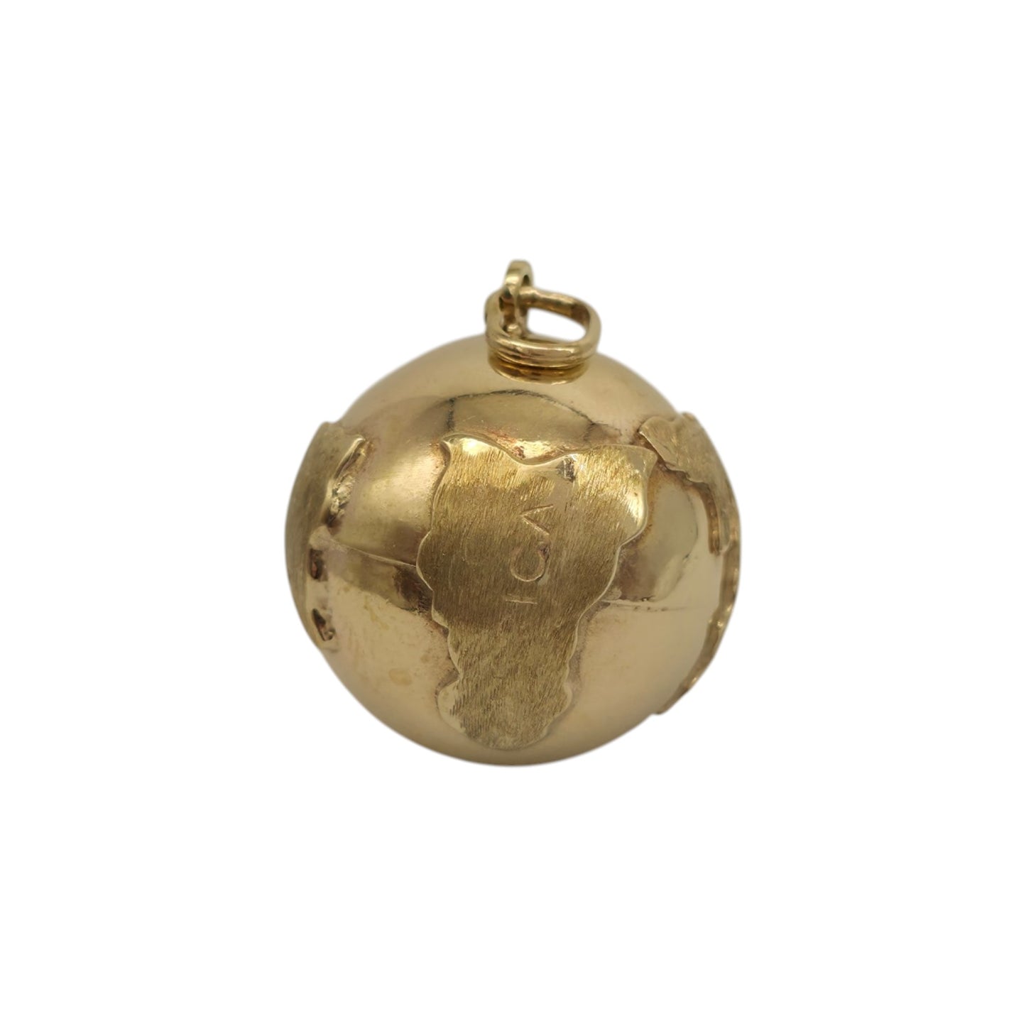 Large 9ct 375 Yellow Gold Globe Pendant L 2.1 cm 5.5 g.