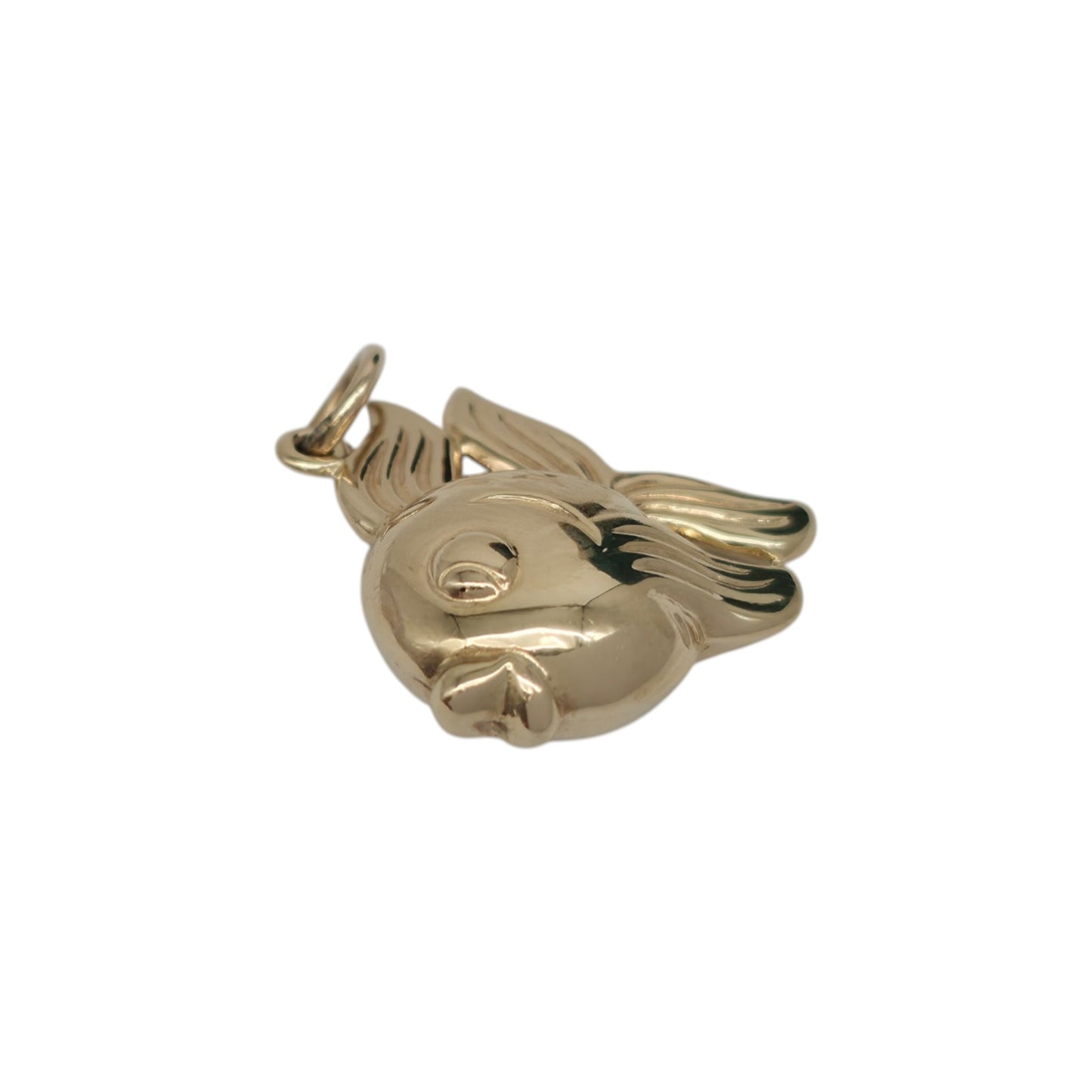 9ct 375 Yellow Gold Goldfish Charm 1979 L 1.8 cm 1.4 g.