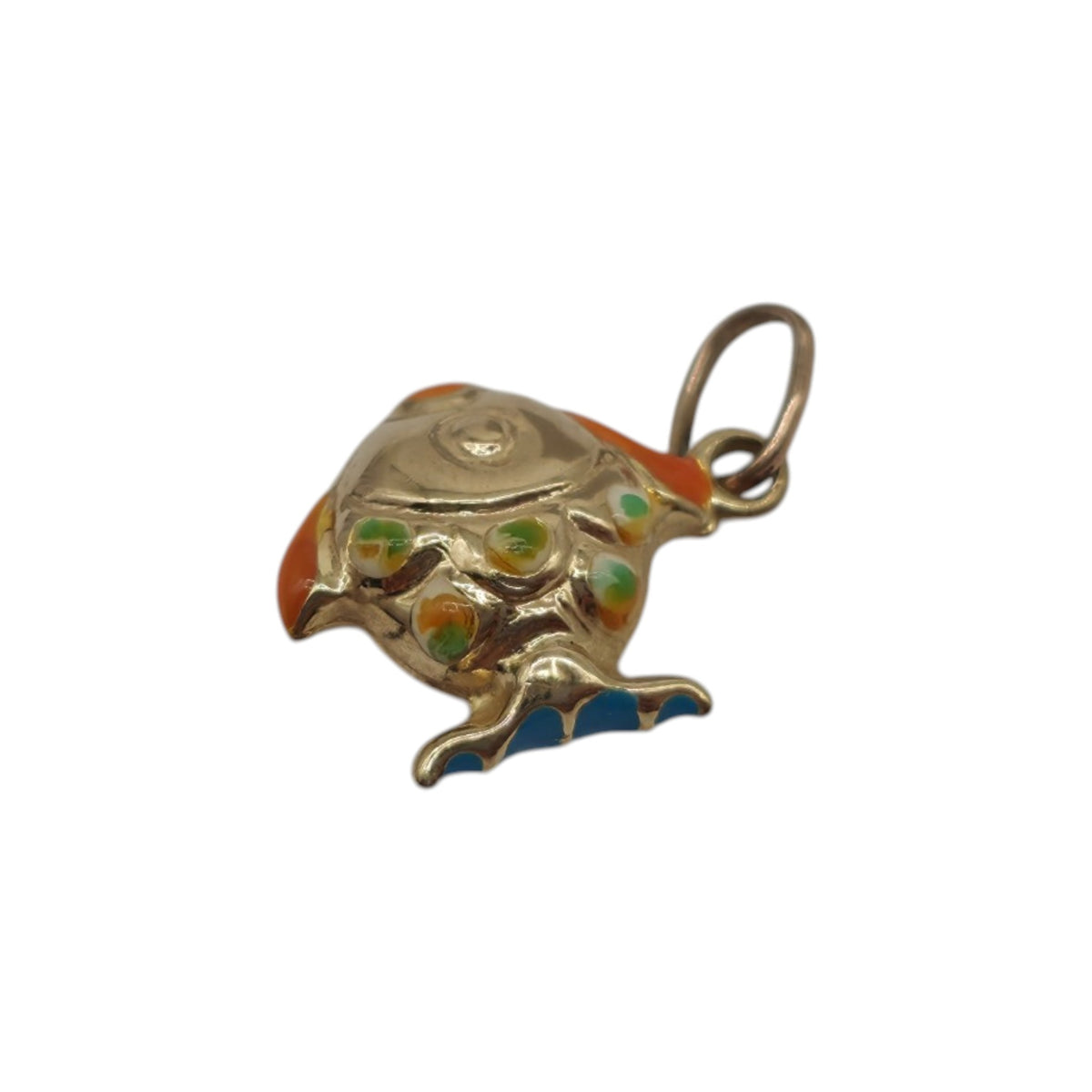 9ct 375 Yellow Gold & Enamel Goldfish Charm L 1.0 cm 0.4 g.