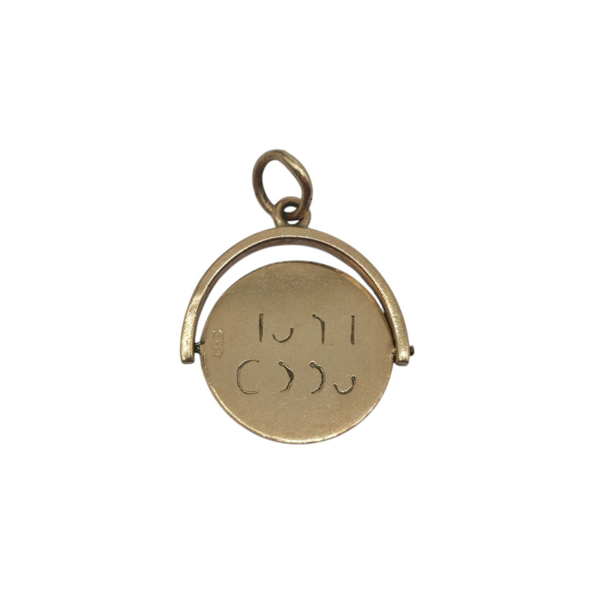 9ct 375 Yellow Gold "Good Luck" Spinner Charm 1959 L 1.4 cm 1.0 g.