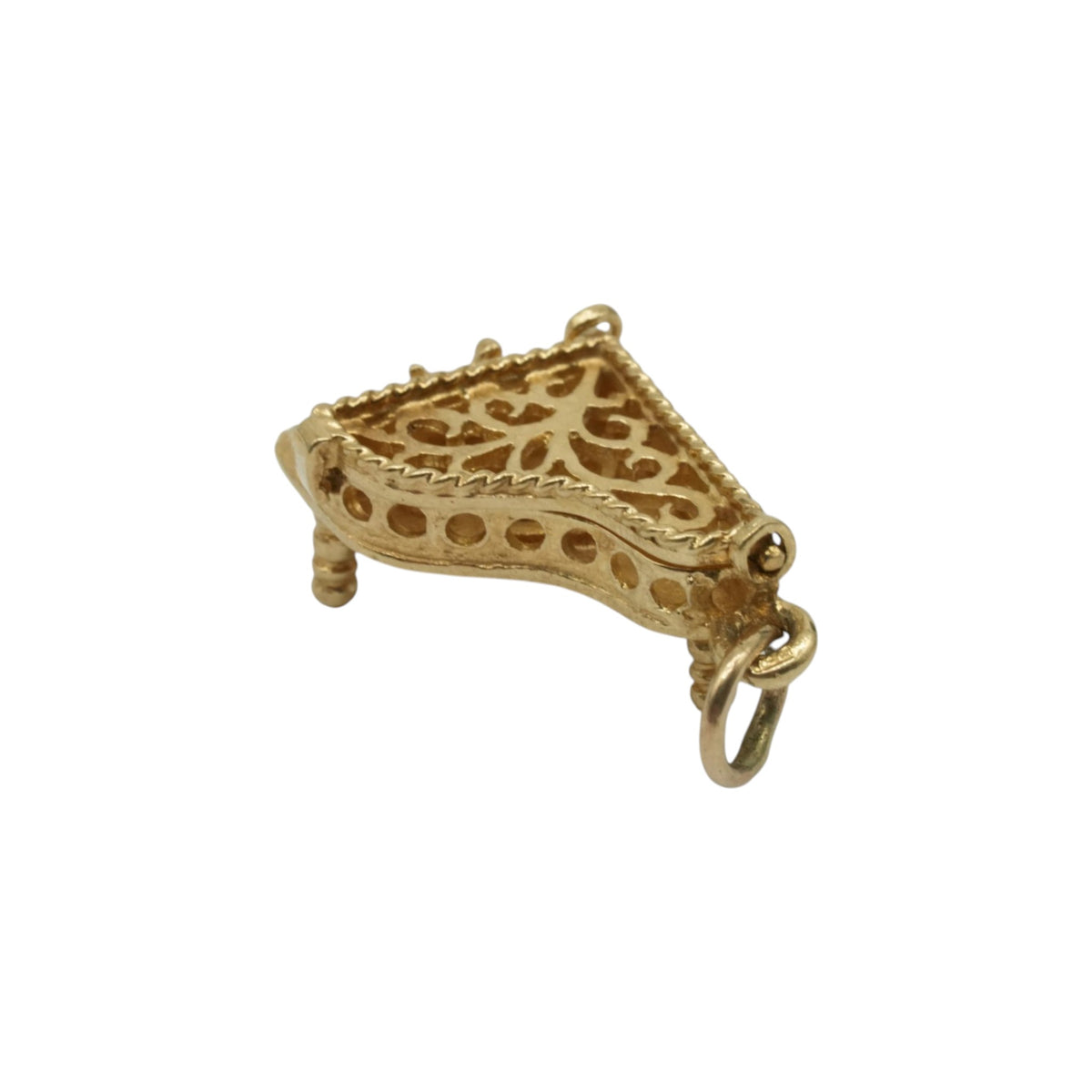 9ct 375 Yellow Gold Grand Piano Opening Charm L 1.4 cm 1.7 g.