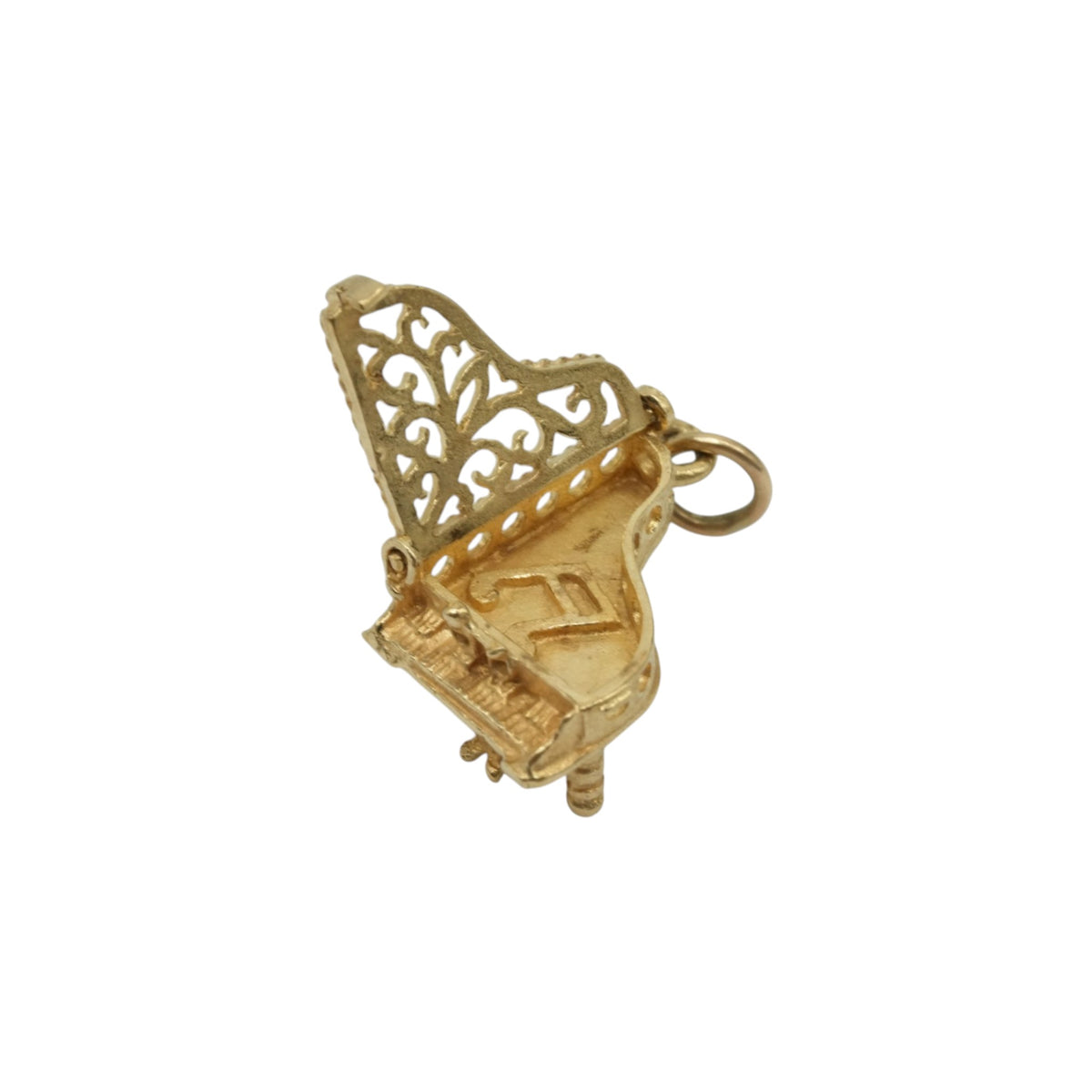 9ct 375 Yellow Gold Grand Piano Opening Charm L 1.4 cm 1.7 g.