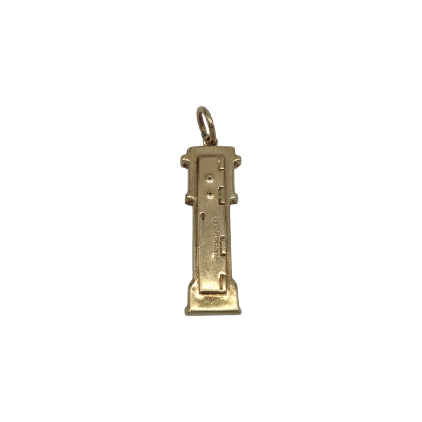 9ct 375 Yellow Gold Grandfather Clock Charm 1974 L 2.2 cm 1.0 g.