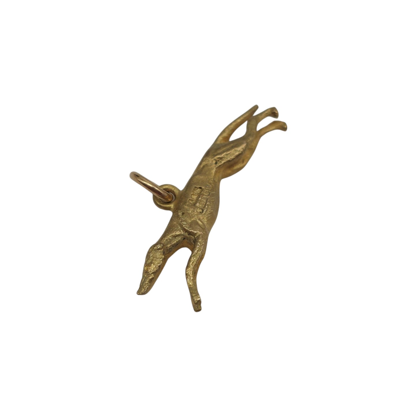 9ct 375 Yellow Gold Greyhound Charm 1947 L 2.6 cm 2.2 g.