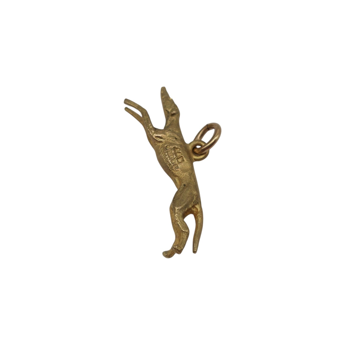 9ct 375 Yellow Gold Greyhound Charm 1947 L 2.6 cm 2.2 g.
