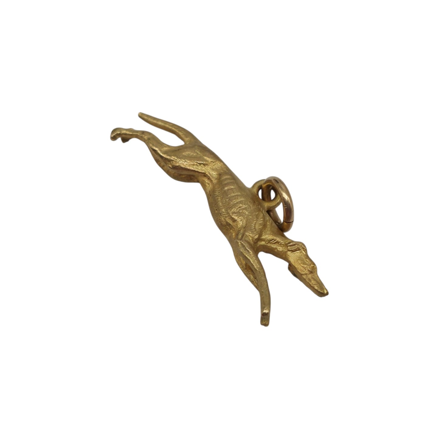 9ct 375 Yellow Gold Greyhound Charm 1947 L 2.6 cm 2.2 g.