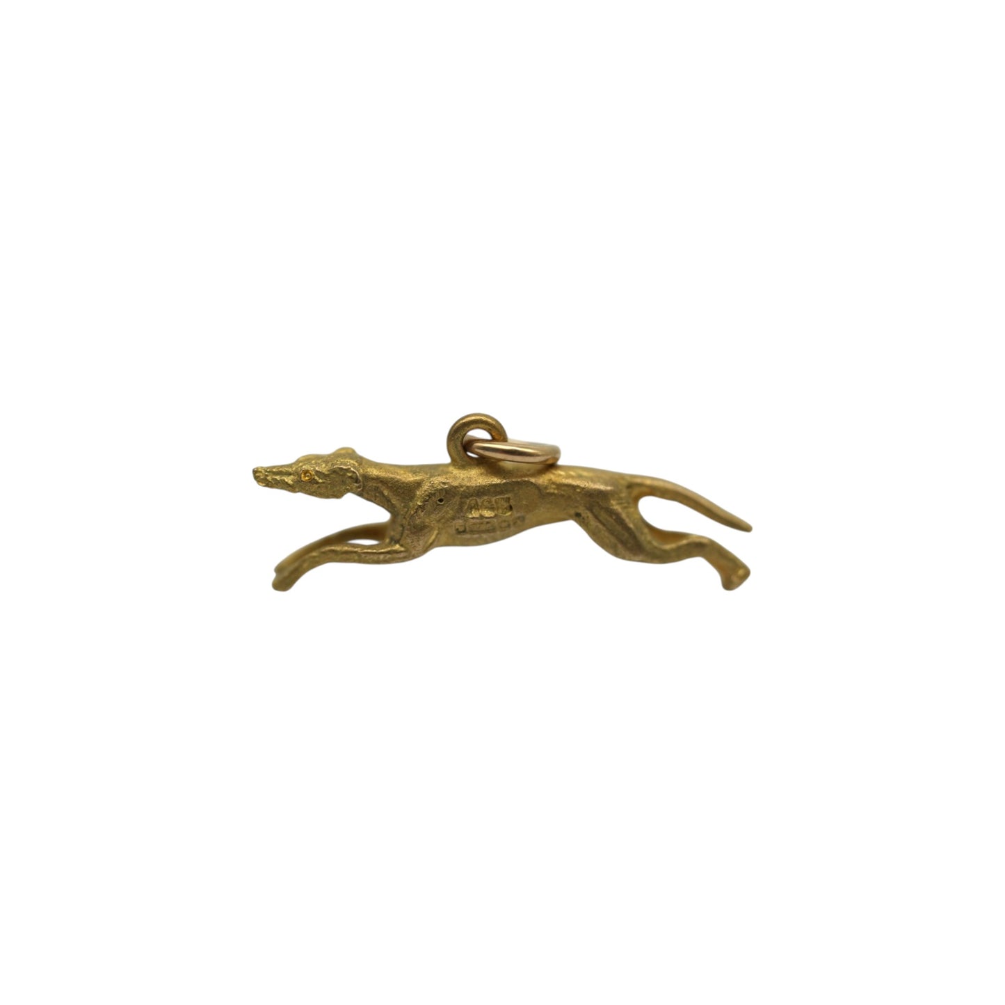 9ct 375 Yellow Gold Greyhound Charm 1947 L 2.6 cm 2.2 g.