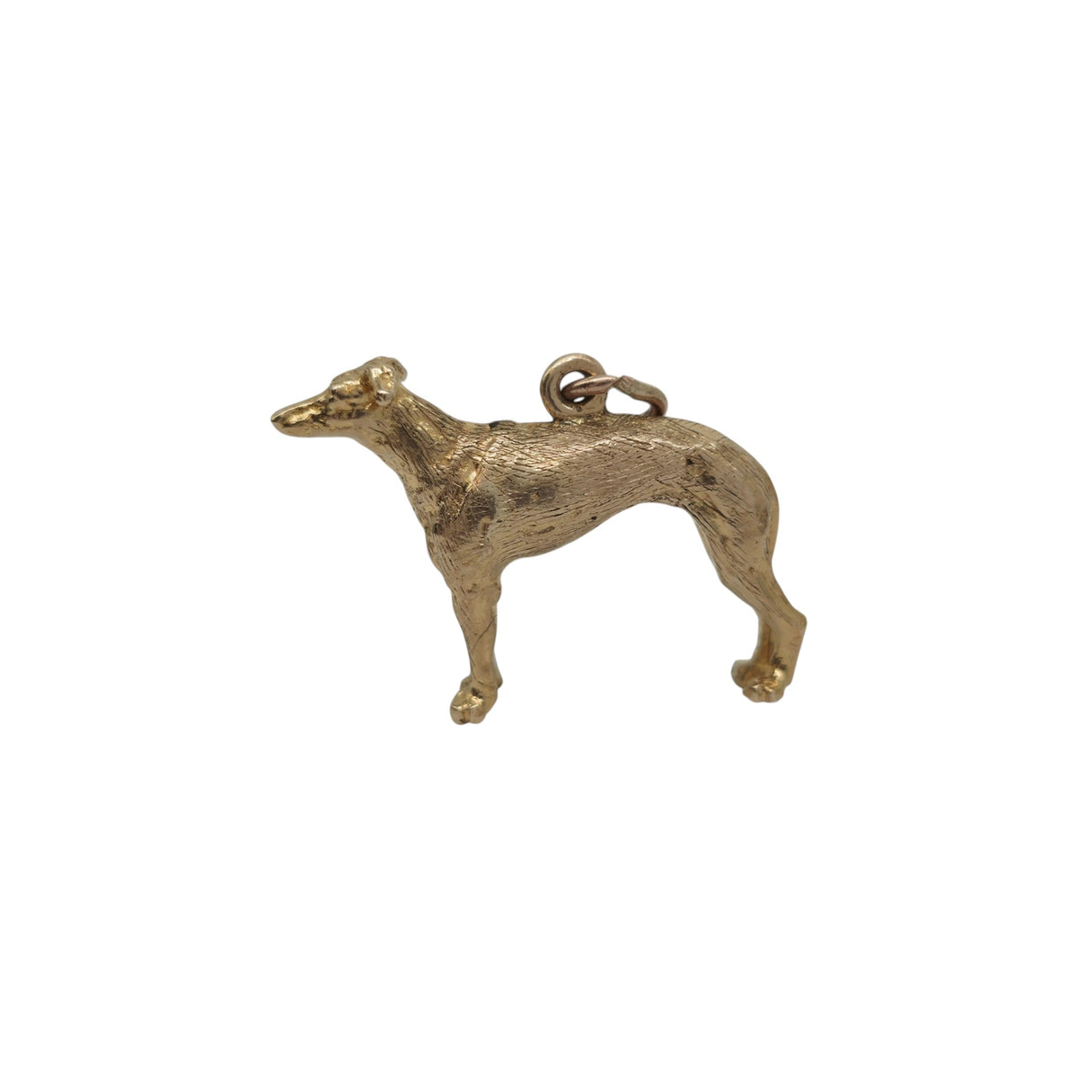 9ct 375 Yellow Gold Greyhound Charm 1971 L 2.3 cm 3.5 g.