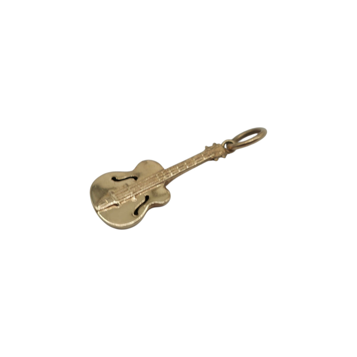 9ct 375 Yellow Gold Guitar Charm 1971 L 1.8 cm 0.6 g.