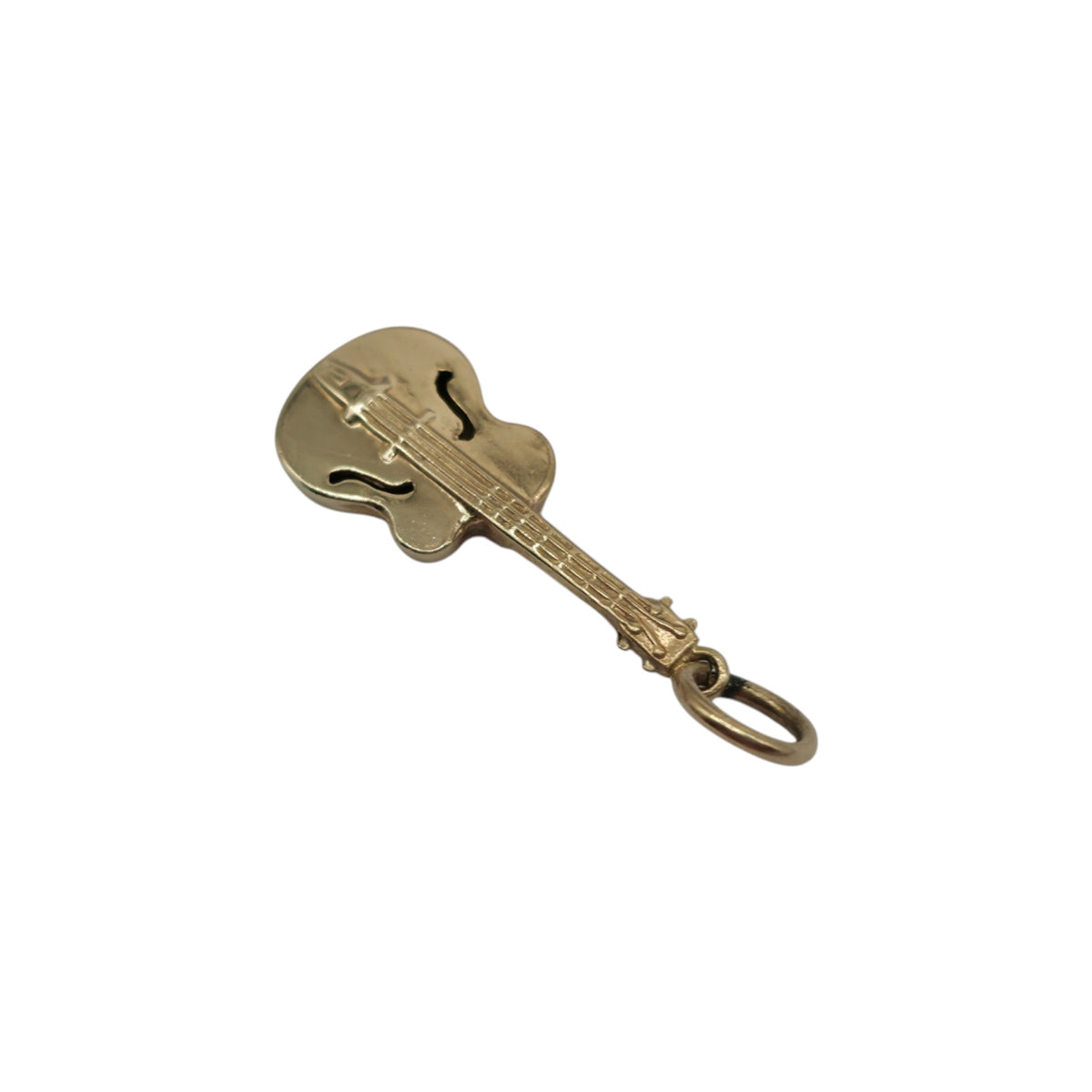 9ct 375 Yellow Gold Guitar Charm 1971 L 1.8 cm 0.6 g.