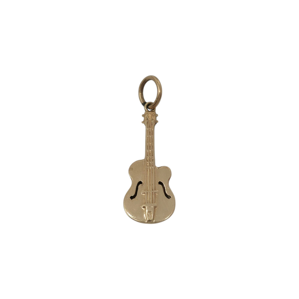 9ct 375 Yellow Gold Guitar Charm 1971 L 1.8 cm 0.6 g.