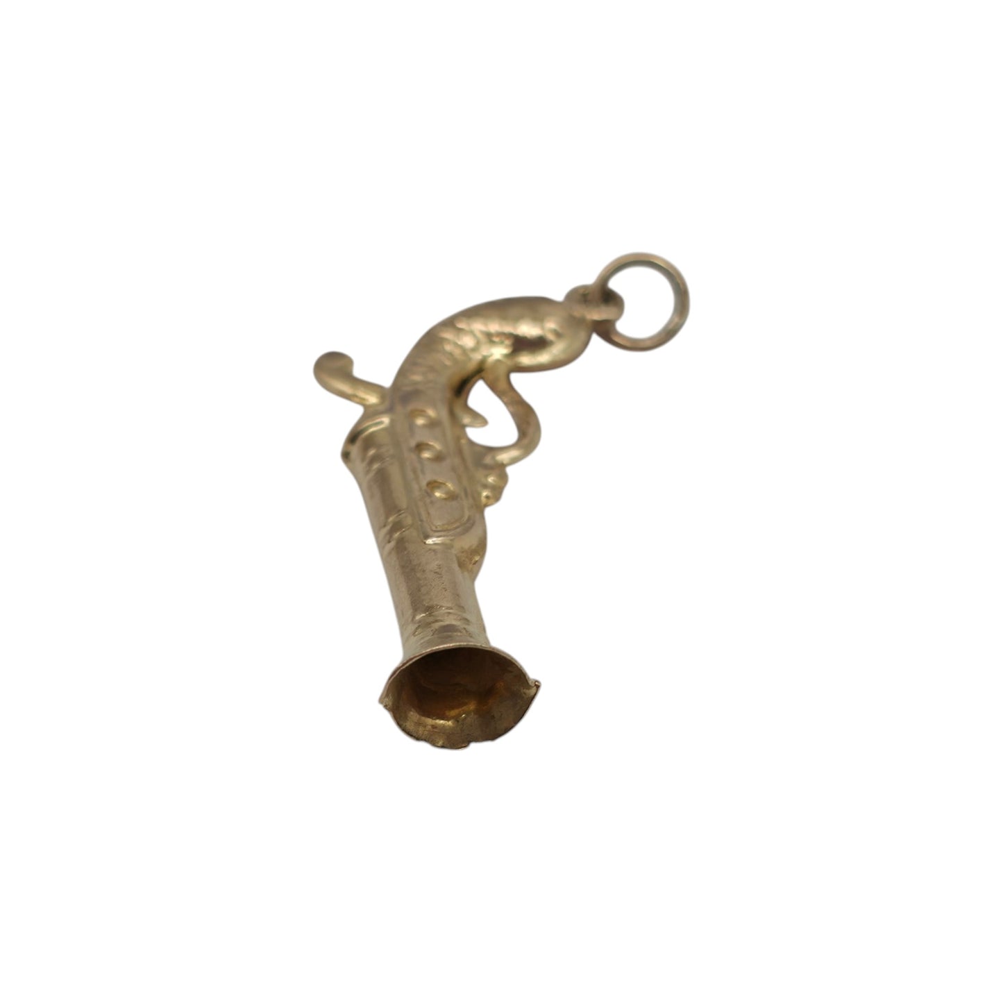 9ct 375 Yellow Gold Gun Charm c.1970's L 2.6 cm 1.0 g.