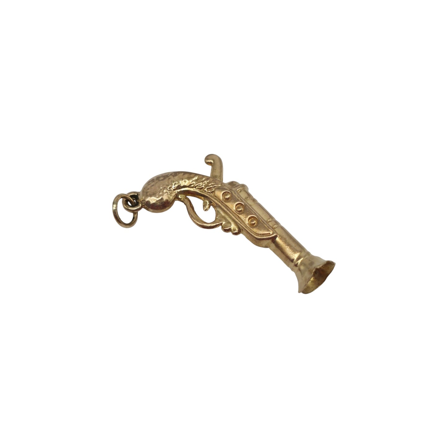 9ct 375 Yellow Gold Gun Charm c.1970's L 2.6 cm 1.0 g.