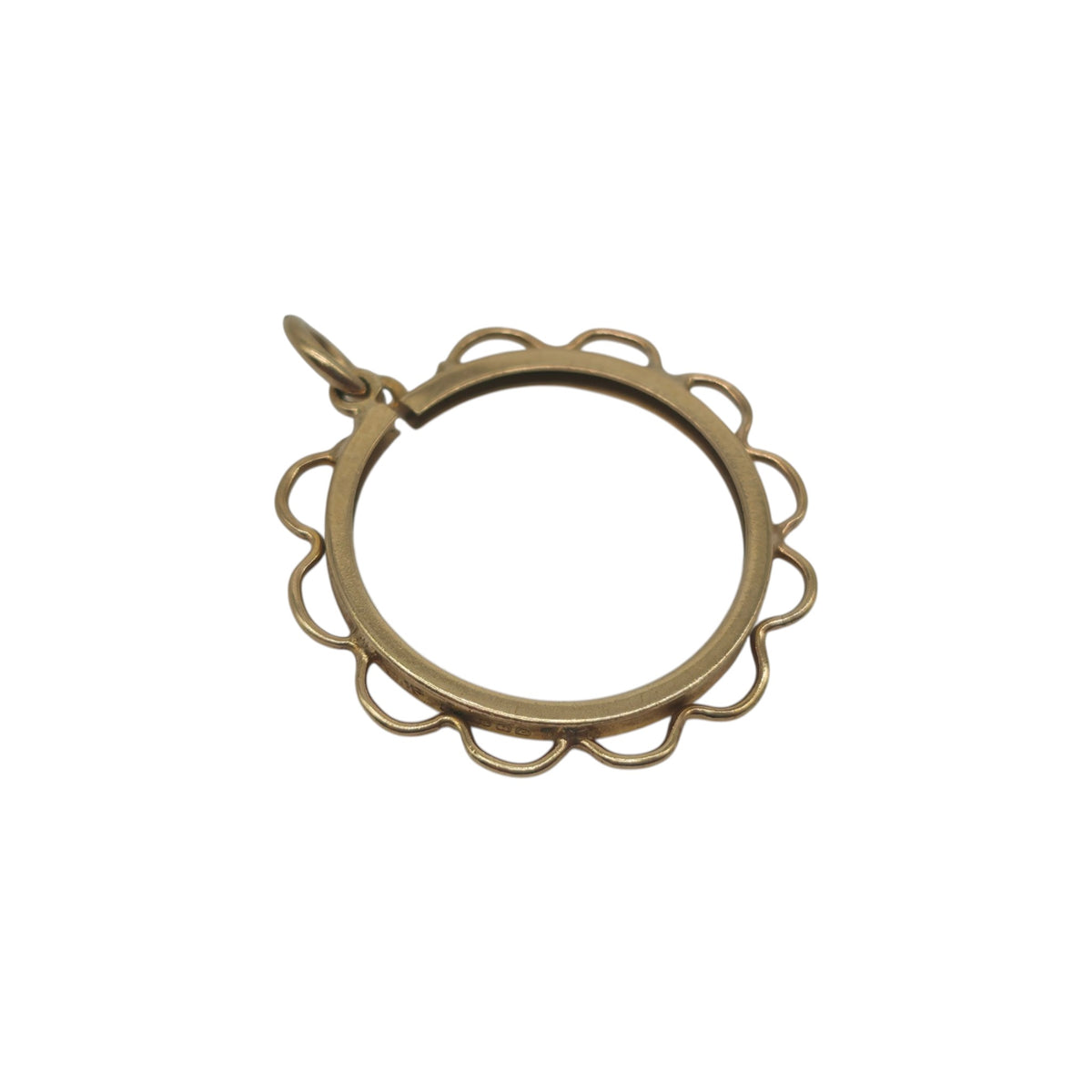 9ct 375 Yellow Gold Half Sovereign Coin Mount Pendant 1963 L 2.2 cm 1.3 g.