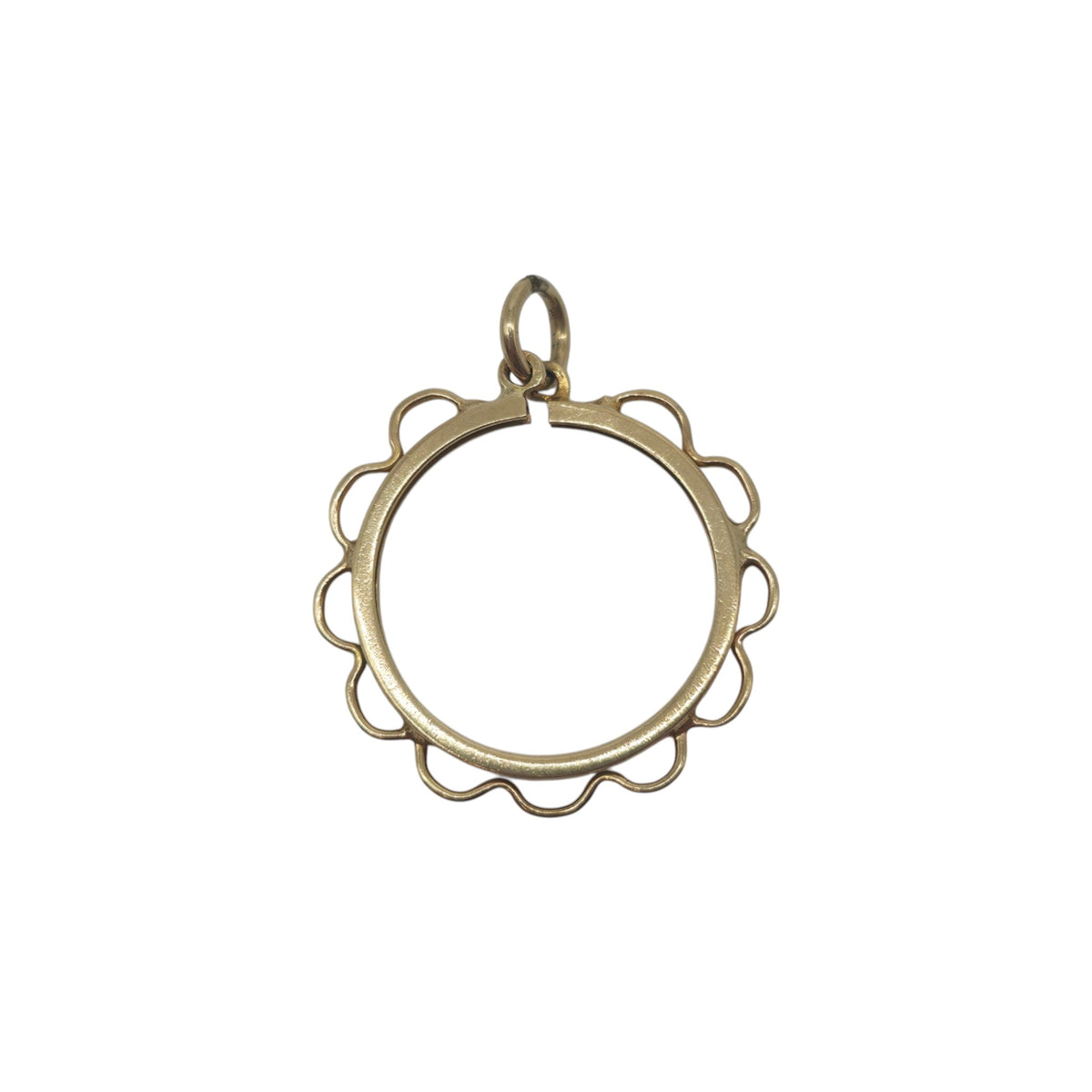 9ct 375 Yellow Gold Half Sovereign Coin Mount Pendant 1963 L 2.2 cm 1.3 g.