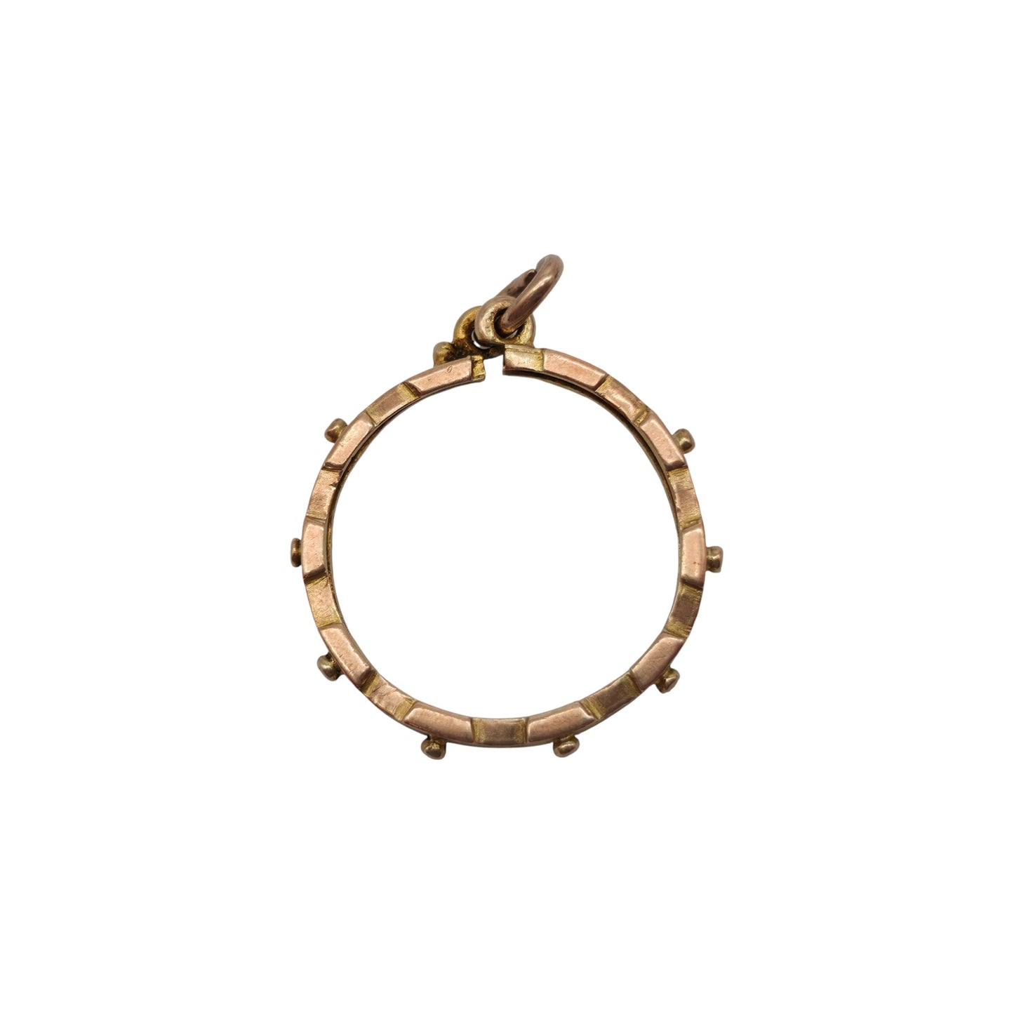 Antique 9ct Rose Gold Half Sovereign Coin Mount Pendant c.1900 L 2.1 cm 1.8 g.