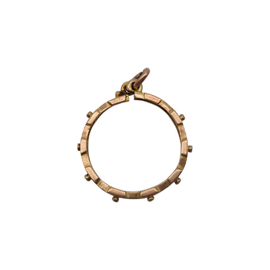 Antique 9ct Rose Gold Half Sovereign Coin Mount Pendant c.1900 L 2.1 cm 1.8 g.