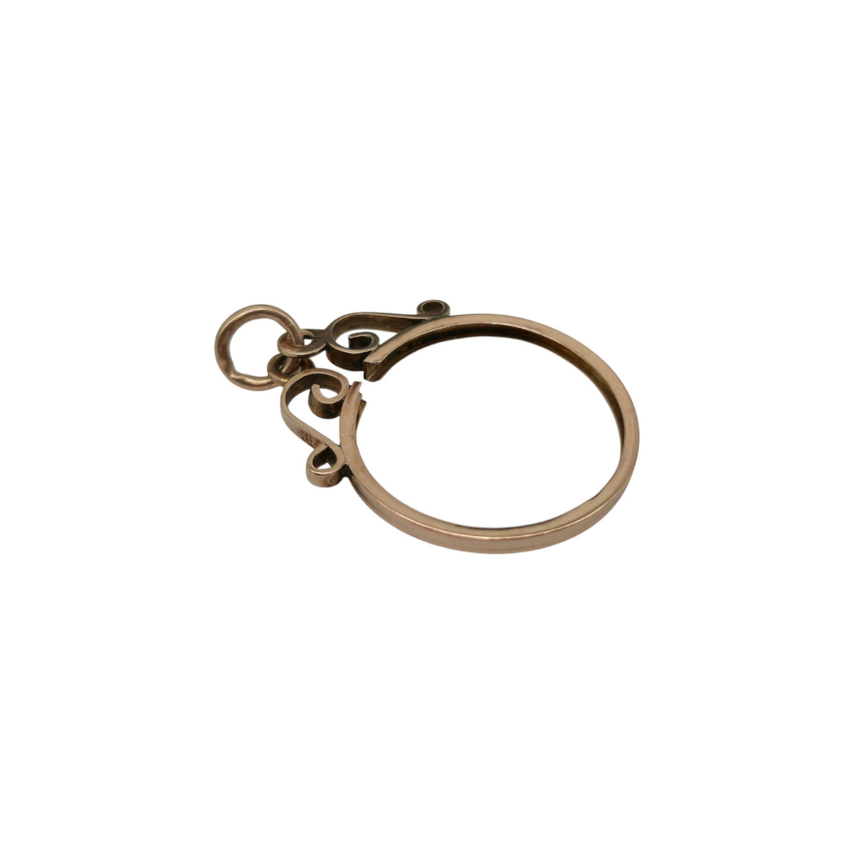 Antique 9ct Rose Gold Half Sovereign Coin Mount Pendant c.1900 L 2.4 cm 1.1 g.