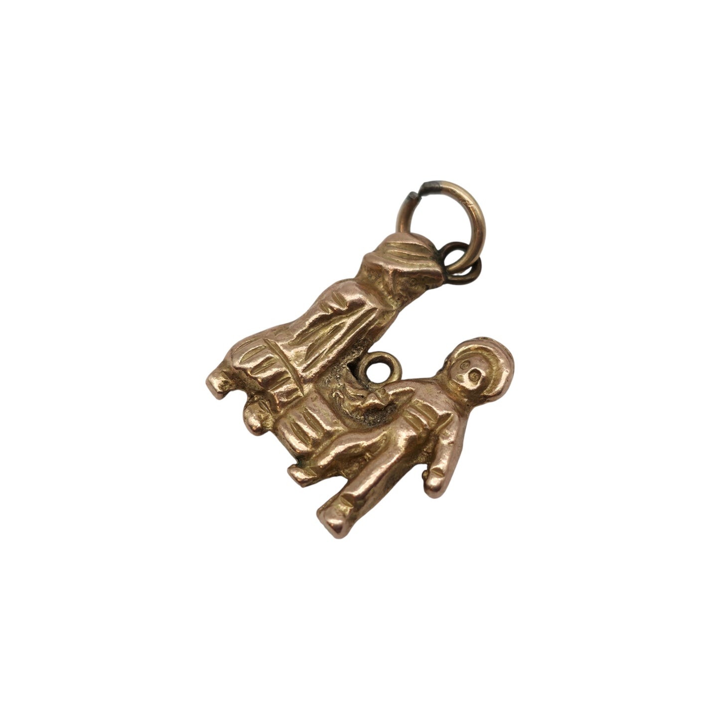 Antique 9ct Yellow Gold Hansel And Gretel Charm c.1900 L 1.5 cm 2.7 g.