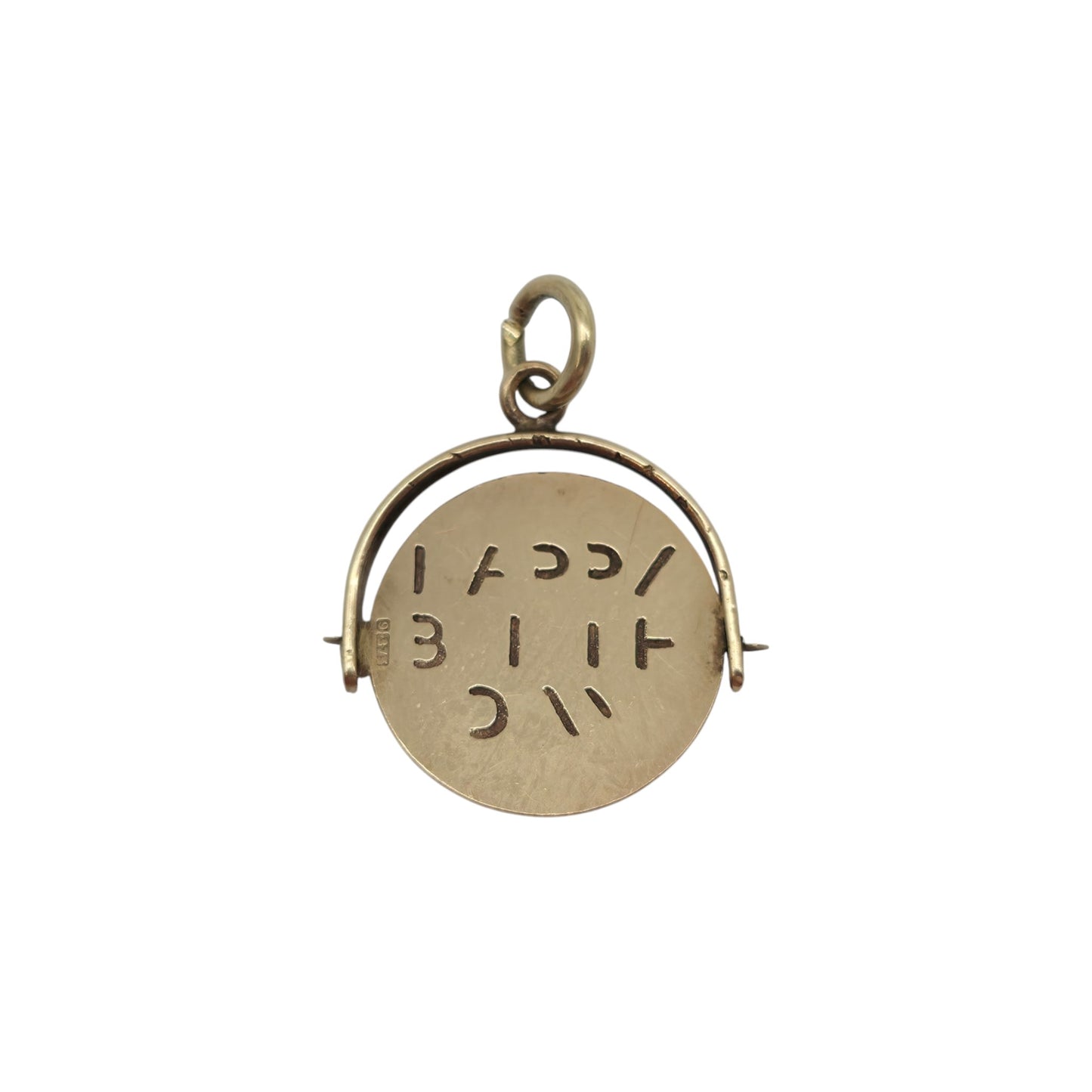Chester 9ct 375 Yellow Gold Happy Birthday Spinner Charm 1959 L 1.4 cm 1.0 g.