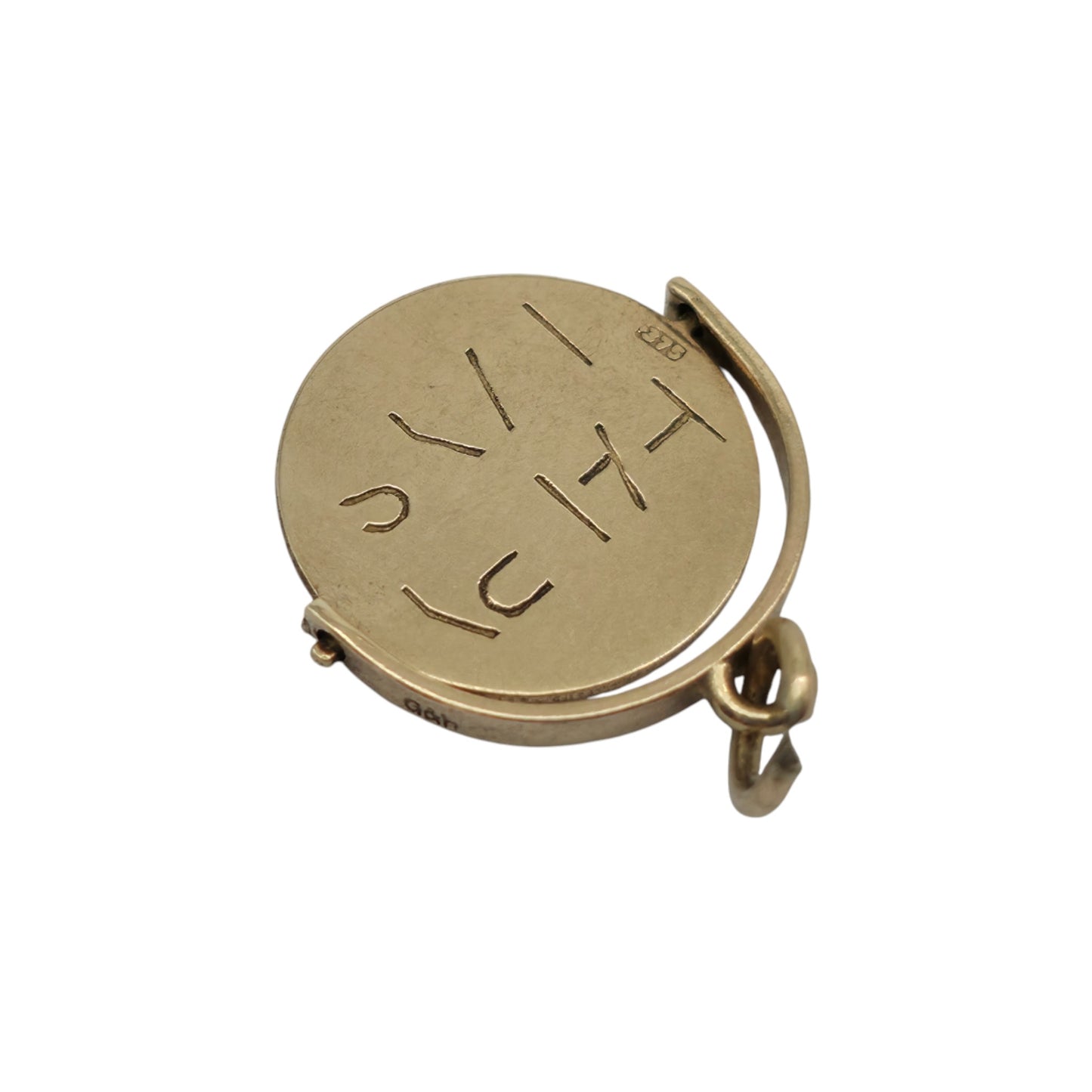 Rare 9ct 375 Yellow Gold "Happy Days" Spinner Charm 1967 L 1.4 cm 1.0 g.