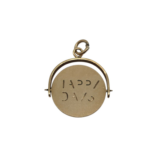 Chester 9ct 375 Yellow Gold "Happy Days" Spinner Charm 1956 L 1.4 cm 1.0 g.