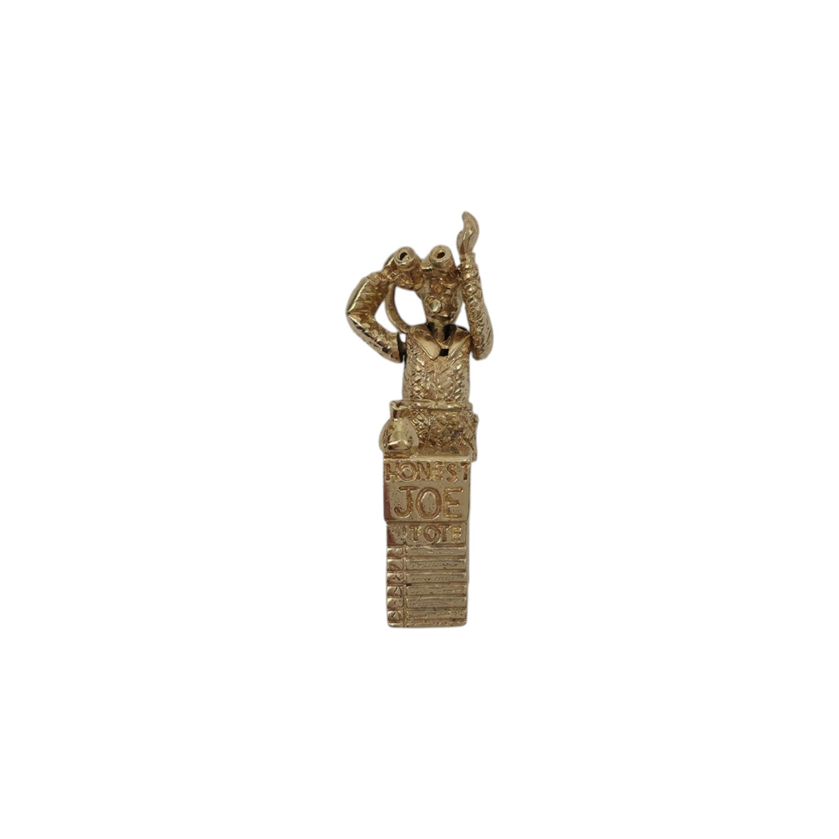 Unusual 9ct 375 Yellow Gold Articulated "Honest Joe Tote" Charm 1967 L 2.9 cm 6.2 g.