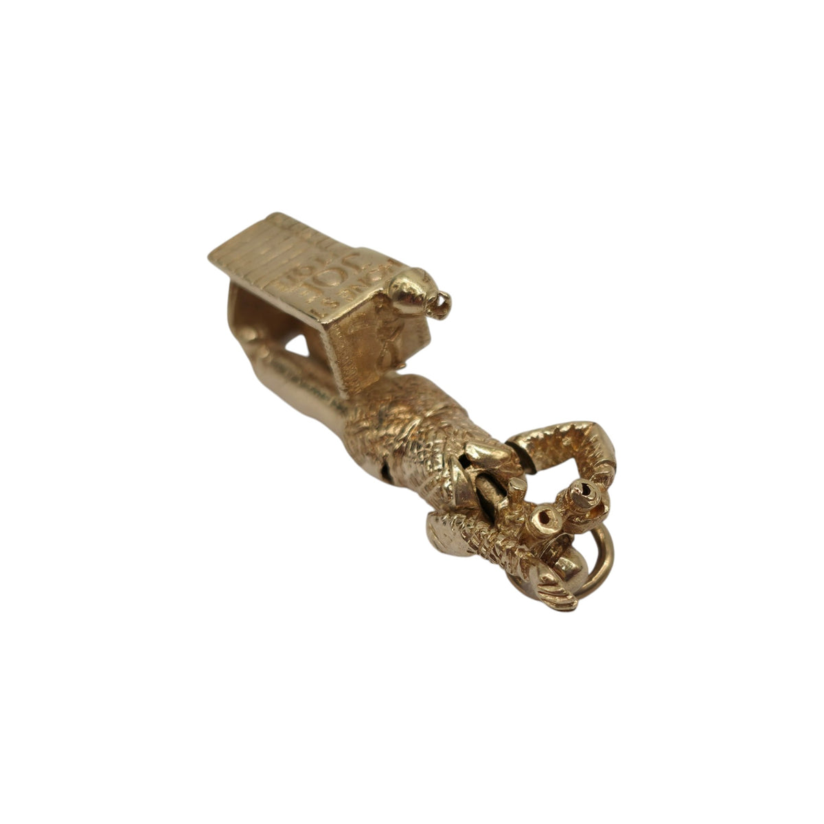 Unusual 9ct 375 Yellow Gold Articulated "Honest Joe Tote" Charm 1967 L 2.9 cm 6.2 g.