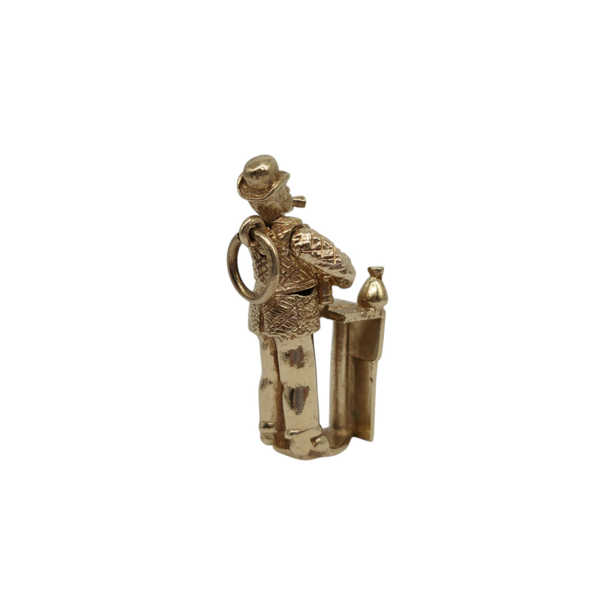 Unusual 9ct 375 Yellow Gold Articulated "Honest Joe Tote" Charm 1967 L 2.9 cm 6.2 g.