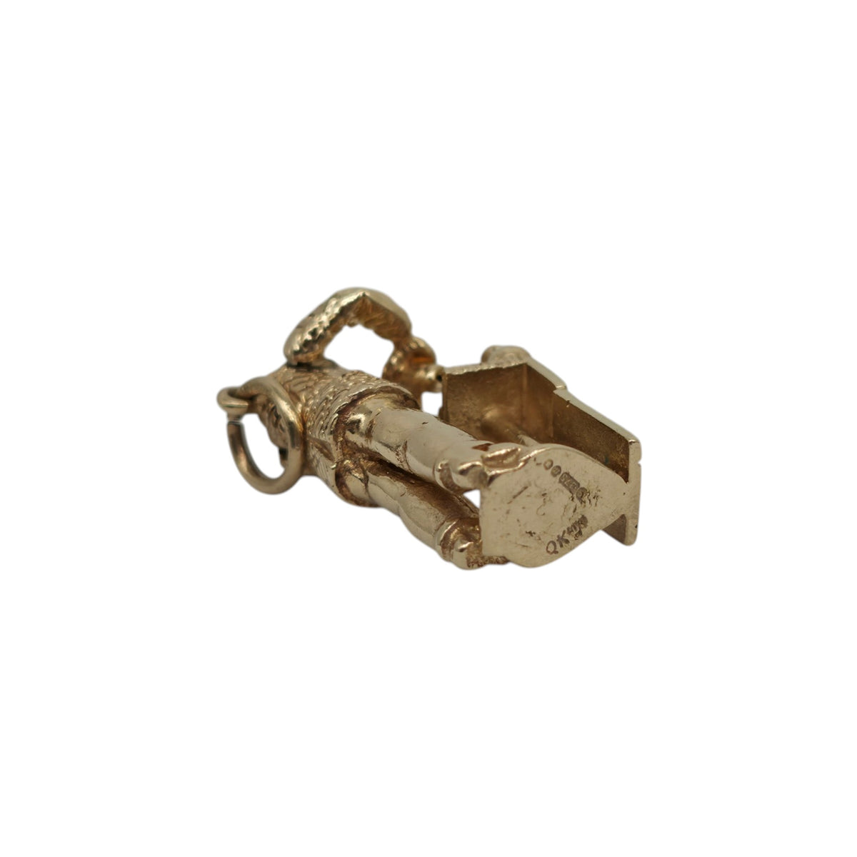 Unusual 9ct 375 Yellow Gold Articulated "Honest Joe Tote" Charm 1967 L 2.9 cm 6.2 g.