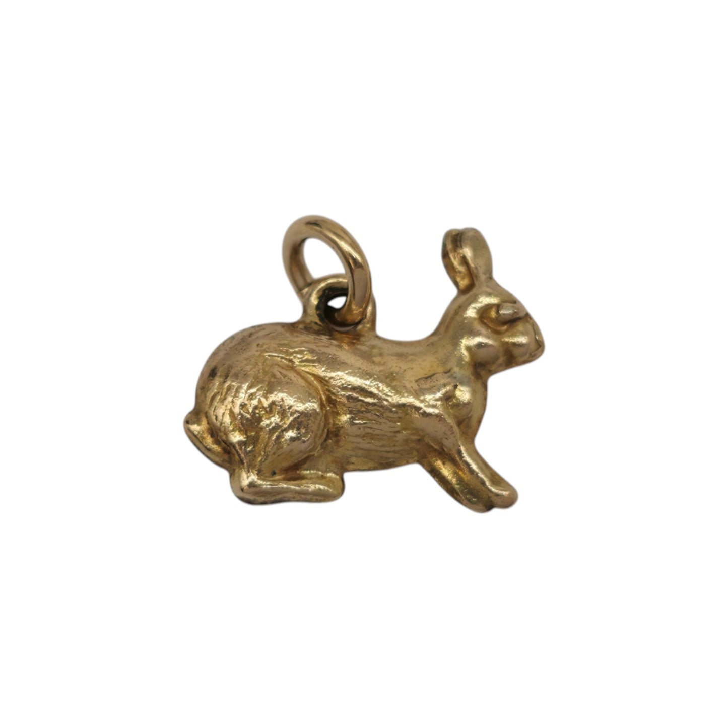 9ct Yellow Gold Hare Charm c.1960's L 1.5 cm 0.7 g.
