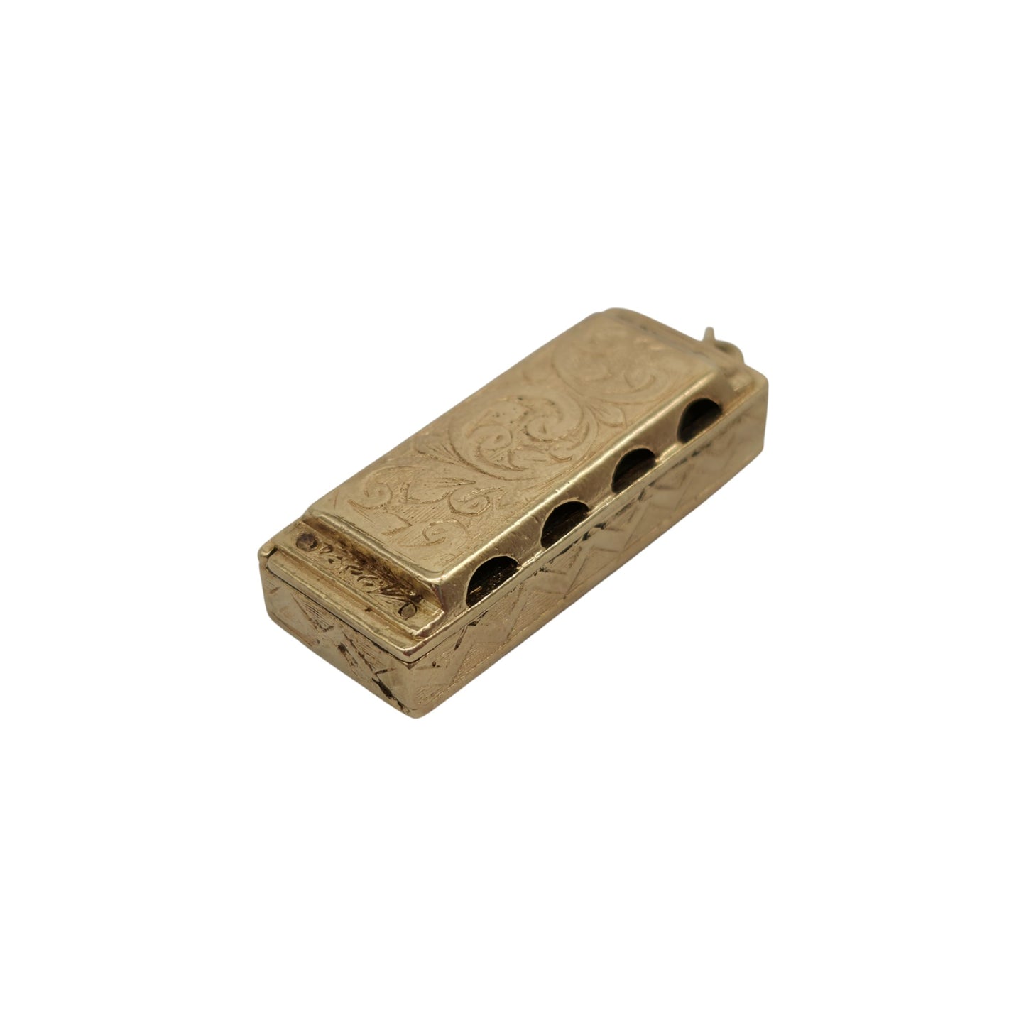 Heavy 9ct 375 Yellow Gold Harmonica Pendant 1972 L 2.9 cm 11.3 g.