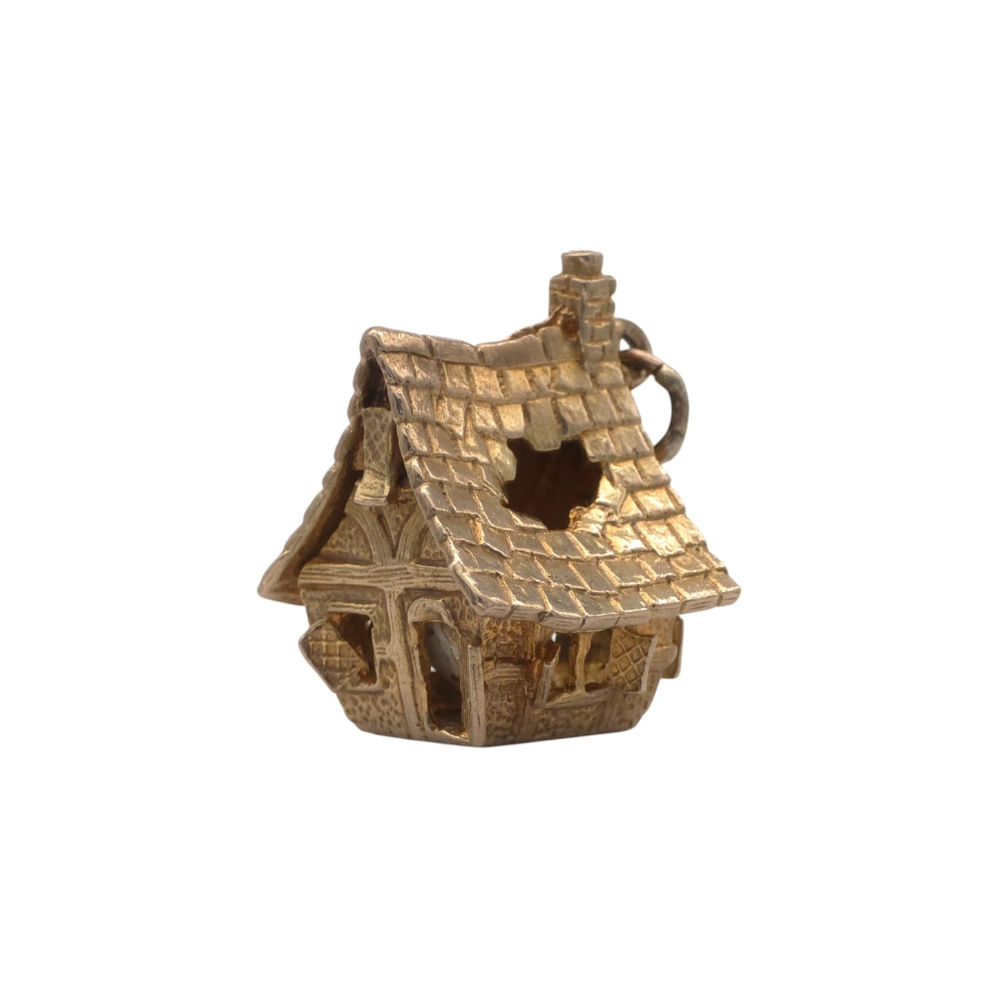 Heavy 9ct 375 Yellow Gold Haunted House Opening Charm 1970 L 1.9 cm 7.0 g.