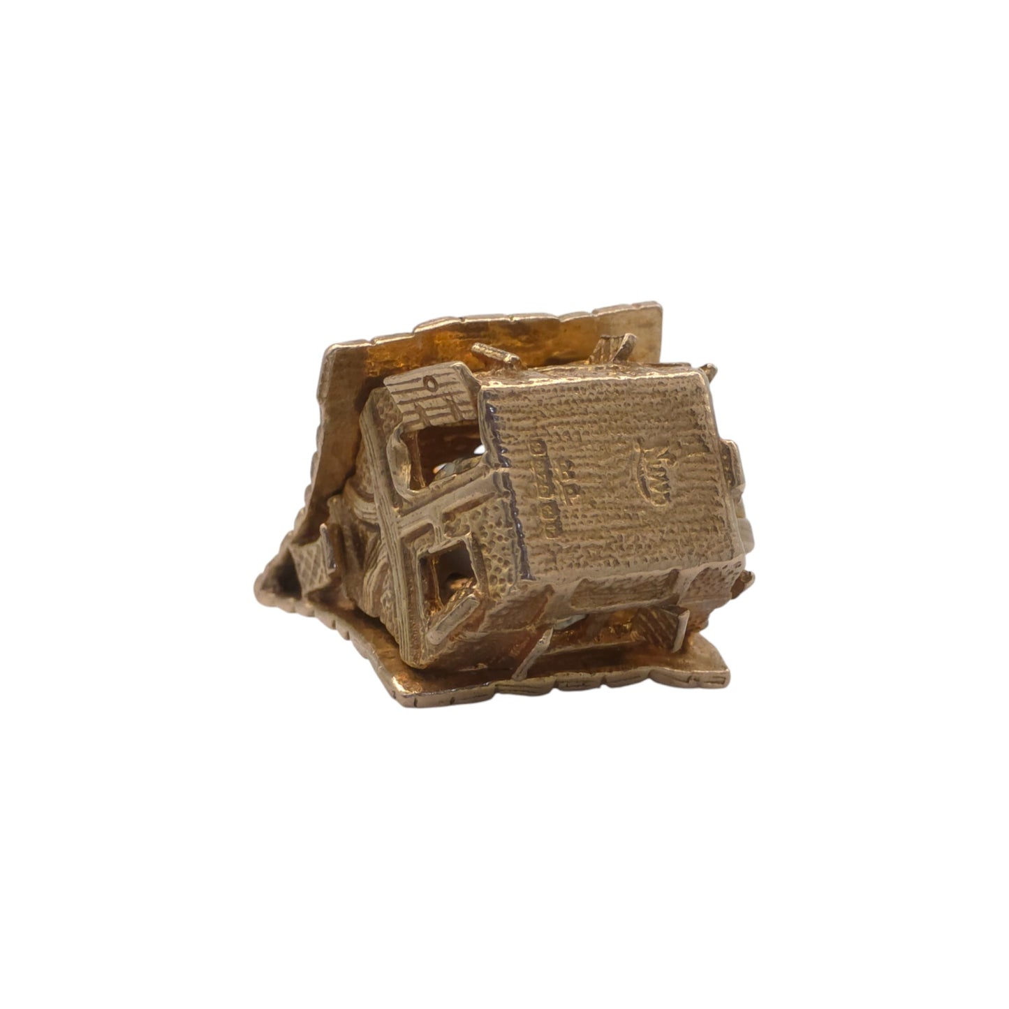 Heavy 9ct 375 Yellow Gold Haunted House Opening Charm 1970 L 1.9 cm 7.0 g.