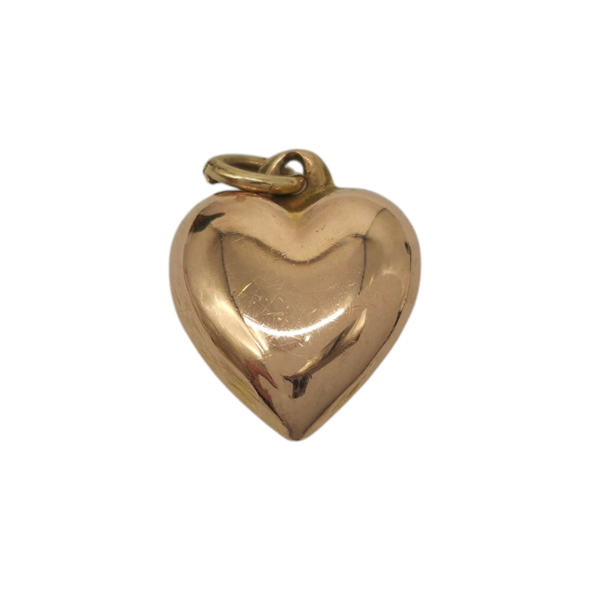 Antique 9ct Rose Gold Heart Charm c.1920 L 1.0 cm 0.4 g.