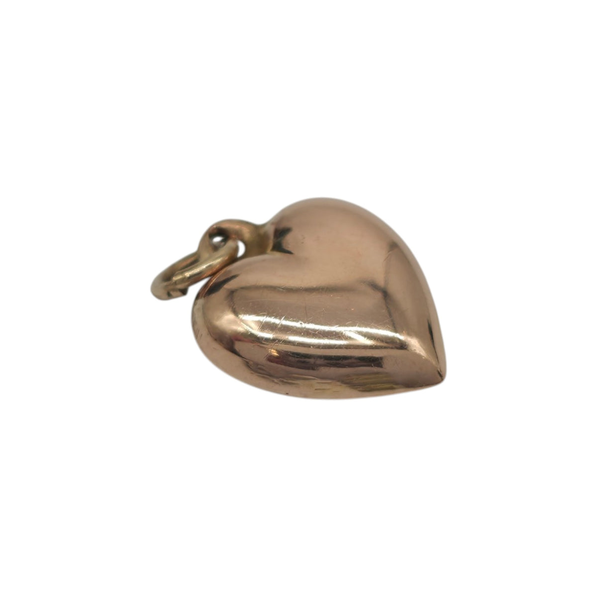 Antique 9ct Rose Gold Heart Charm c.1920 L 1.0 cm 0.4 g.