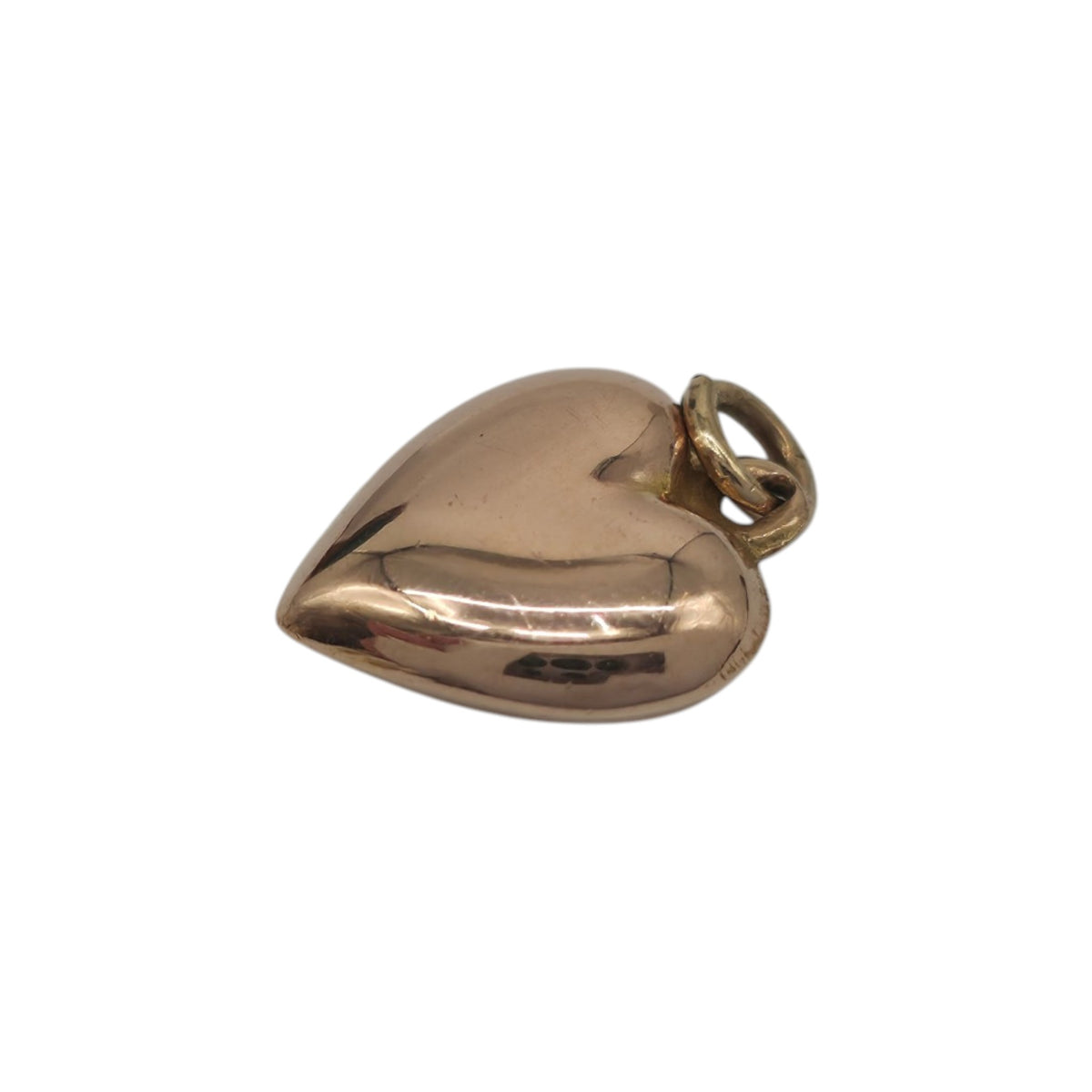 Antique 9ct Rose Gold Heart Charm c.1920 L 1.0 cm 0.4 g.